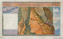 1000 Francs TRÉSOR PUBLIC FRANCIA  1955 VF.35.01 BC+