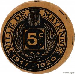 5 Centimes FRANCE regionalismo y varios Mayenne 1917 JP.53-37 FDC
