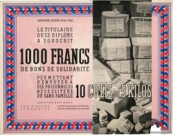 1000 Francs BON DE SOLIDARITÉ FRANCE regionalism and miscellaneous  1941 KLd.07A VF