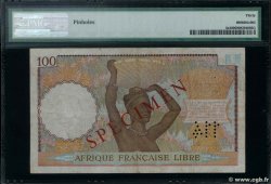 100 Francs Spécimen AFRIQUE ÉQUATORIALE FRANÇAISE Brazzaville 1941 P.08s VF