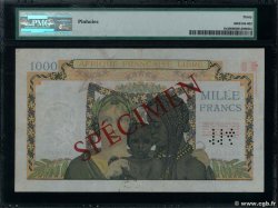 1000 Francs Spécimen FRENCH EQUATORIAL AFRICA Brazzaville 1943 P.09s VF