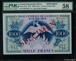 1000 Francs Phénix Spécimen FRENCH EQUATORIAL AFRICA  1944 P.19s2 AU