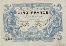 5 Francs ALGERIA  1916 P.071a BB