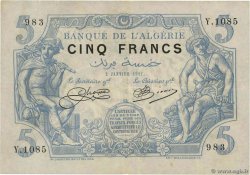 5 Francs ALGERIEN  1917 P.071a SS