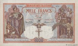 1000 Francs ALGERIEN  1938 P.083a fVZ