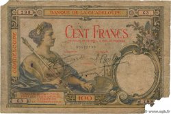 100 Francs Petit numéro GUADELOUPE  1930 P.16 q.B