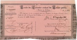 1000 Francs FRENCH GUIANA  1842 K.252 fVZ
