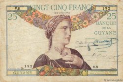 25 Francs FRENCH GUIANA  1940 P.07 MB