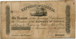 1 Dollar LIBERIA Monrovia 1862 P.07b B