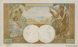 1000 Francs MADAGASCAR  1945 P.041 MBC
