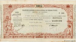 500 Francs MARTINIQUE  1882 K.370 XF