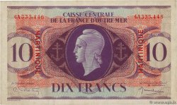 10 Francs Type anglais MARTINIQUE  1944 P.23 MBC+