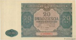 20 Zlotych POLEN  1946 P.127 fST