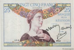 25 Francs REUNION ISLAND  1944 P.23 VF