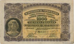 1000 Francs Faux SWITZERLAND  1939 P.37ex VF