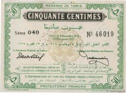 50 Centimes TúNEZ  1918 P.42 SC