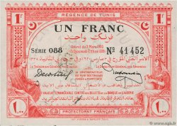 1 Franc TUNISIA  1920 P.49 AU