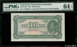 1000 Dinara YUGOSLAVIA  1944 P.055b