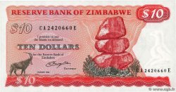10 Dollars ZIMBABWE Harare 1982 P.03c UNC-