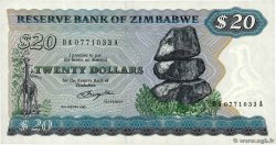 20 Dollars ZIMBABWE Salisbury 1980 P.04a q.FDC