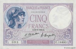 5 Francs FEMME CASQUÉE FRANCE  1923 F.03.07