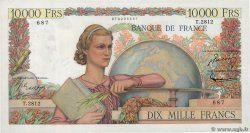 10000 Francs GÉNIE FRANÇAIS FRANKREICH  1952 F.50.59