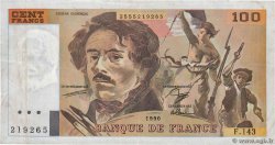 100 Francs DELACROIX imprimé en continu FRANKREICH  1990 F.69bis.01bF SS
