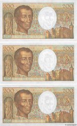 200 Francs MONTESQUIEU Consécutifs FRANCIA  1988 F.70.08 AU