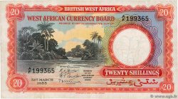 20 Shillings AFRIQUE OCCIDENTALE BRITANNIQUE  1953 P.10a TB+