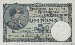 5 Francs BELGIQUE  1923 P.093 SPL