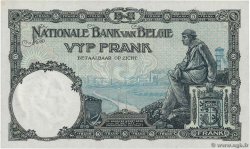 5 Francs BELGIUM  1923 P.093 AU
