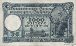 1000 Francs BELGIUM  1922 P.096 VF