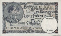 5 Francs BELGIUM  1931 P.097b UNC