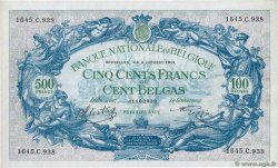 500 Francs - 100 Belgas BELGIUM  1943 P.109 UNC