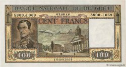 100 Francs BELGIUM  1948 P.126 AU