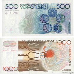500 et 1000 Francs Lot BELGIEN  1980 P.143a et P.144a ST
