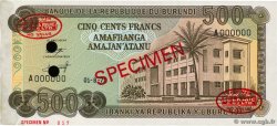 500 Francs Spécimen BURUNDI  1971 P.24bs SPL