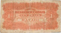 1 Franc BELGIAN CONGO Matadi 1914 P.03B F