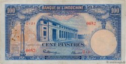 100 Piastres FRENCH INDOCHINA  1940 P.079a F+