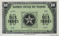 10 Francs MAROKKO  1943 P.25a fST+