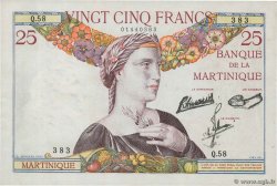 25 Francs MARTINIQUE  1938 P.12 VZ+
