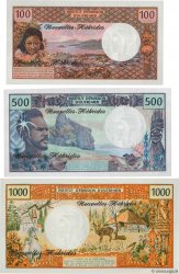 100, 500 et 1000 Francs Lot NOUVELLES HÉBRIDES  1980 P.18c, P.19c et P.20b NEUF