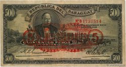 5 Guaranies sur 500 Pesos Fuertes PARAGUAY  1943 P.174 TB+