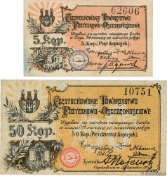 5 et 50 Kopecks Lot POLEN Częstochowa 1914 P.- SS