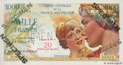 20 NF sur 1000 Francs Union Française Spécimen SAINT PIERRE E MIQUELON  1960 P.34s AU
