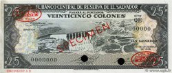 25 Colones Spécimen EL SALVADOR  1970 P.104bs SC