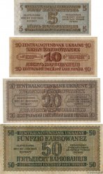 5,10 20 et 50 Karbowanez UKRAINE  1942 P.051 au P.054 et P.055 S to SS