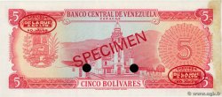 5 Bolivares Spécimen VENEZUELA  1989 P.070as SC