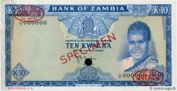 10 Kwacha Spécimen ZAMBIE  1968 P.07as SPL