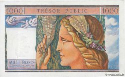 1000 Francs TRÉSOR PUBLIC  FRANCE  1955 VF.35.01 UNC
